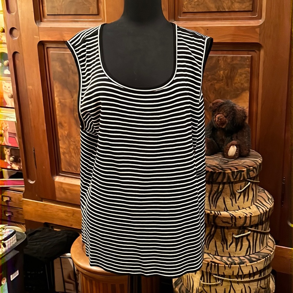 Plus 3X striped tank top